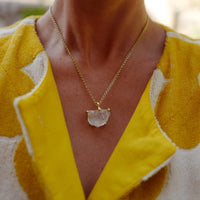 No.9 Gold Rock Crystal Pendant Necklace