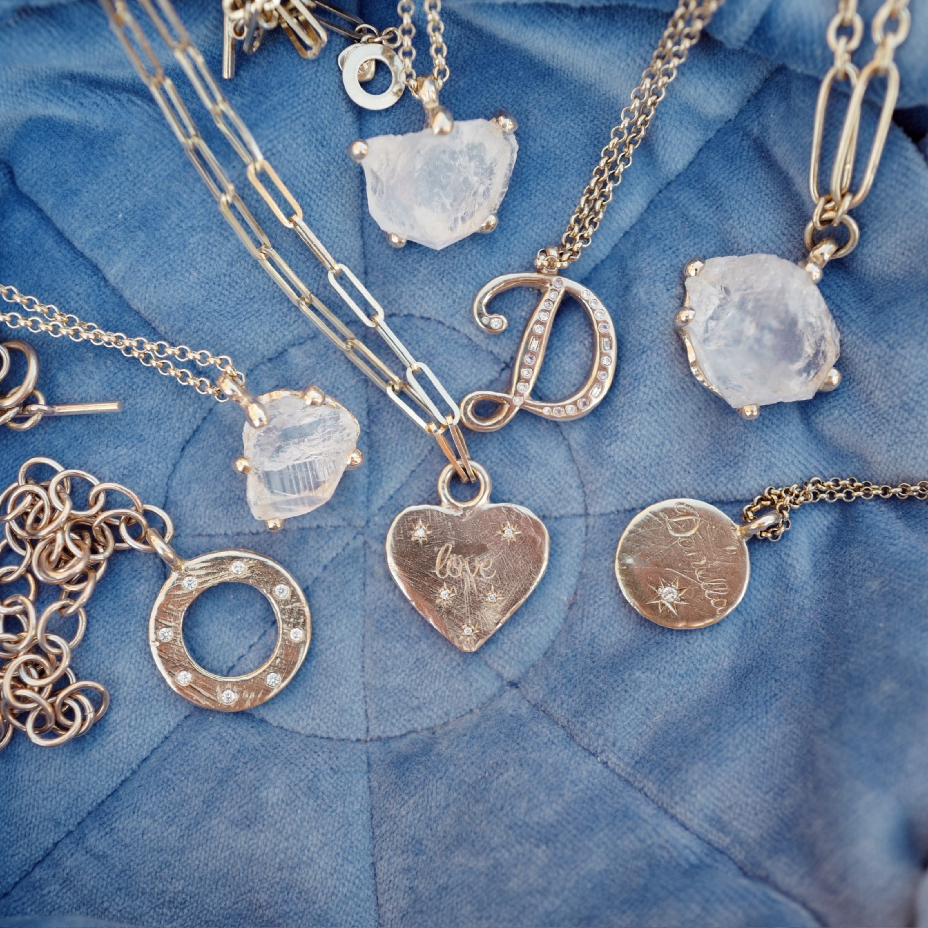 No.10 Gold Rock Crystal Pendant Necklace