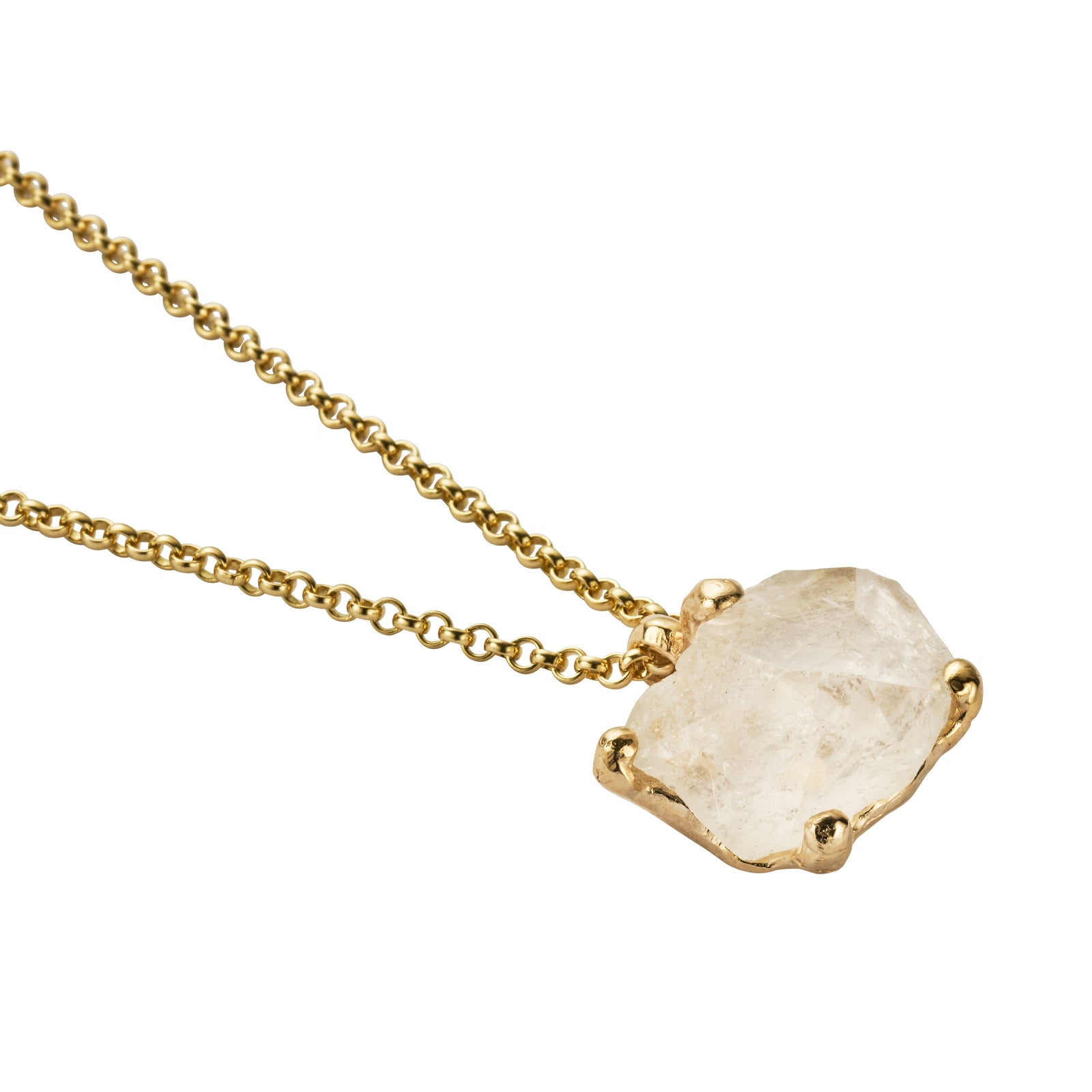No.9 Gold Rock Crystal Pendant Necklace