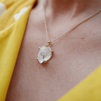 No.11 Gold Rock Crystal Pendant Necklace