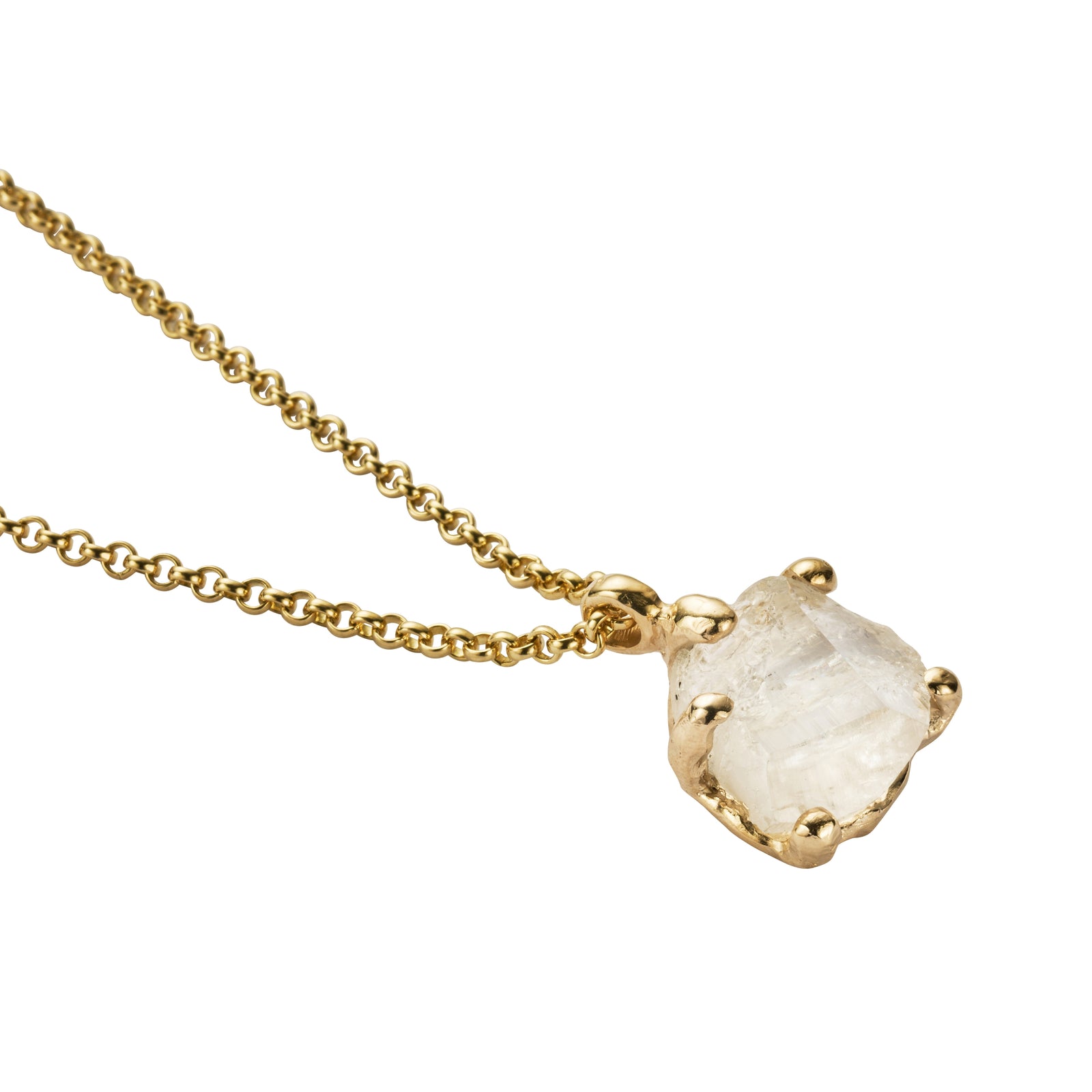 No.10 Gold Rock Crystal Pendant Necklace
