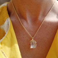 No.12 Gold Rock Crystal Pendant Necklace