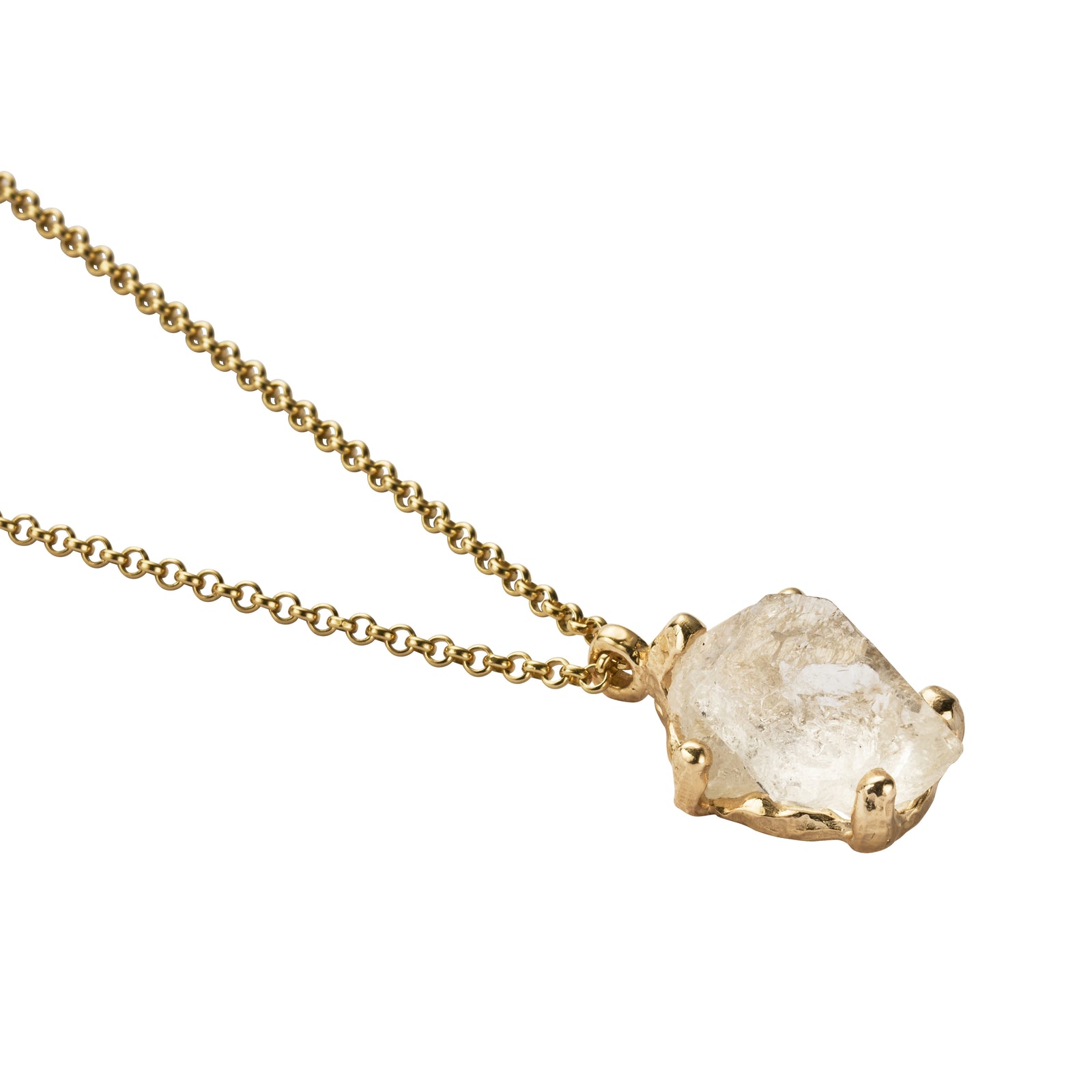 No.11 Gold Rock Crystal Pendant Necklace