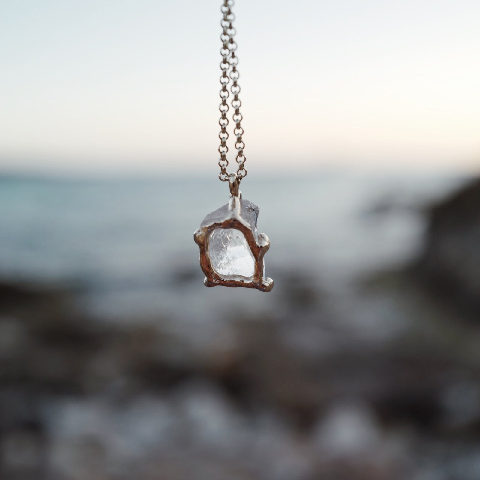 No.12 Gold Rock Crystal Pendant Necklace