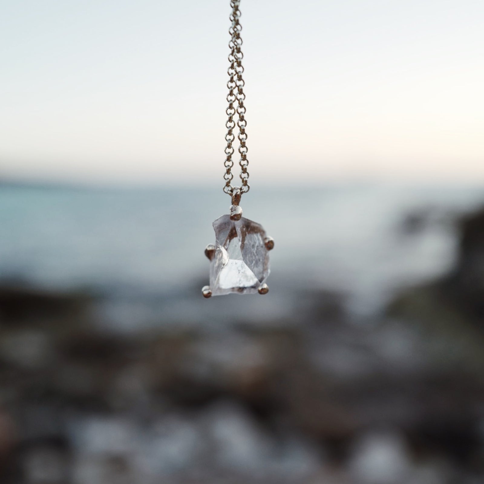 No.12 Gold Rock Crystal Pendant Necklace