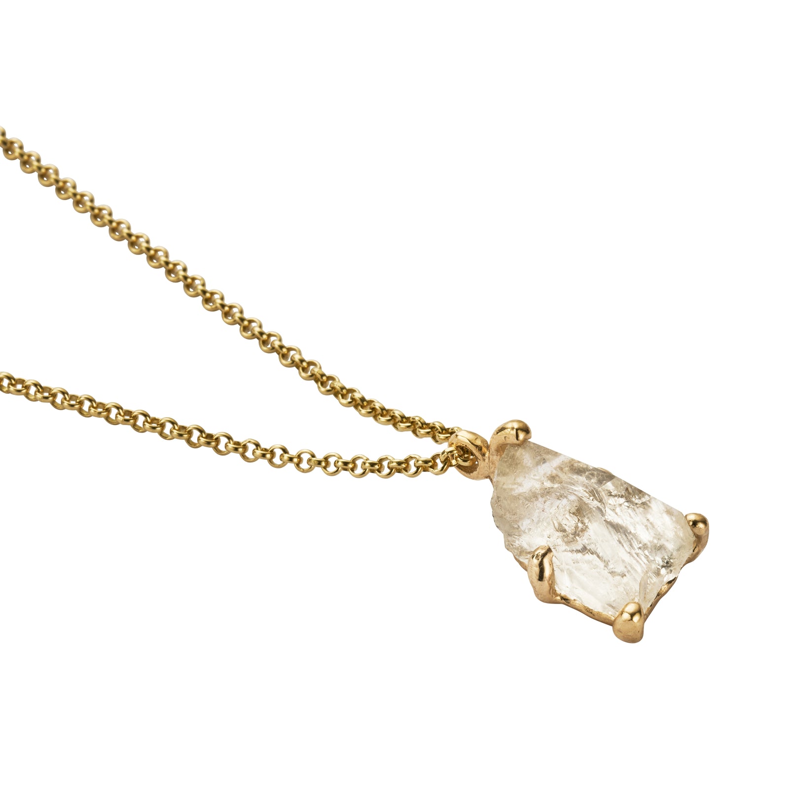 No.12 Gold Rock Crystal Pendant Necklace