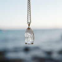 No.13 Gold Rock Crystal Pendant Necklace