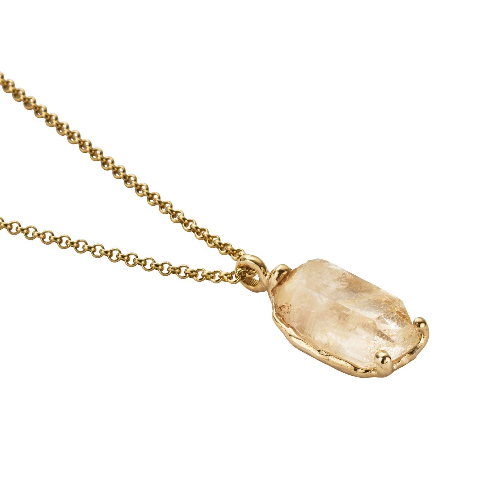 No.13 Gold Rock Crystal Pendant Necklace