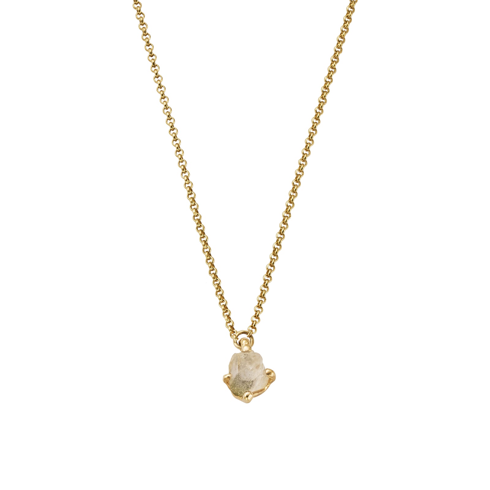 No.15 Gold Rock Crystal Pendant Necklace