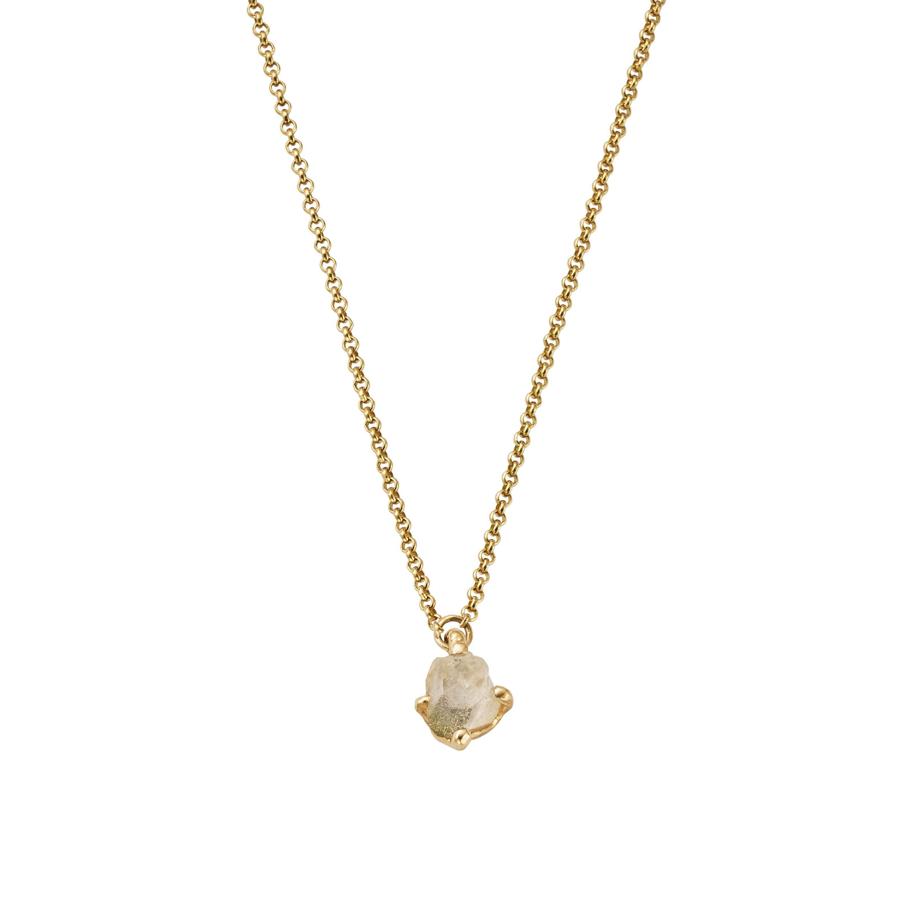 No.15 Gold Rock Crystal Pendant Necklace