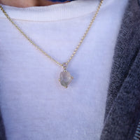 No.15 Gold Rock Crystal Pendant Necklace