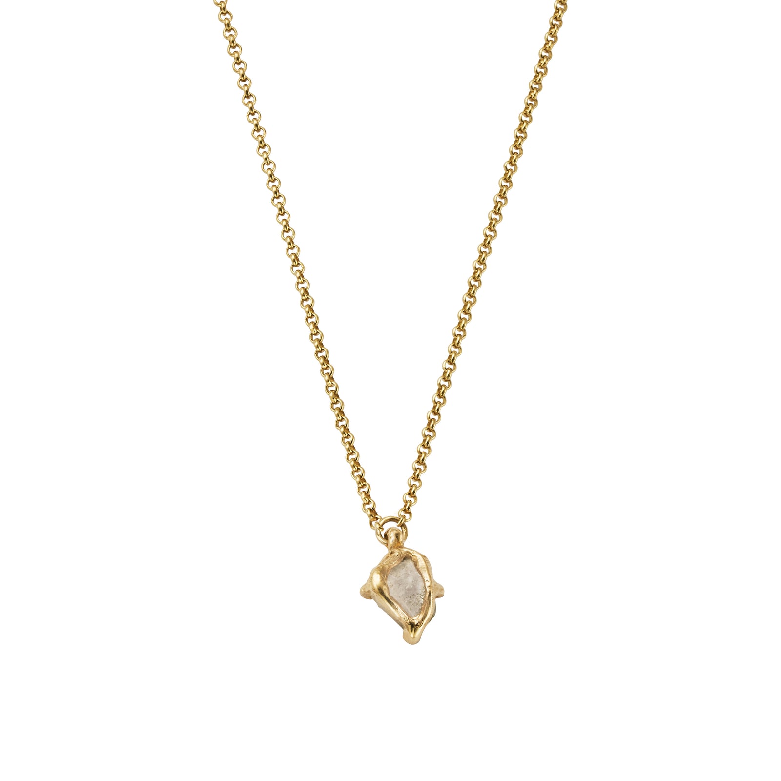 No.15 Gold Rock Crystal Pendant Necklace