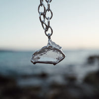 No.16 Silver Rock Crystal Pendant Sylt Chain Necklace