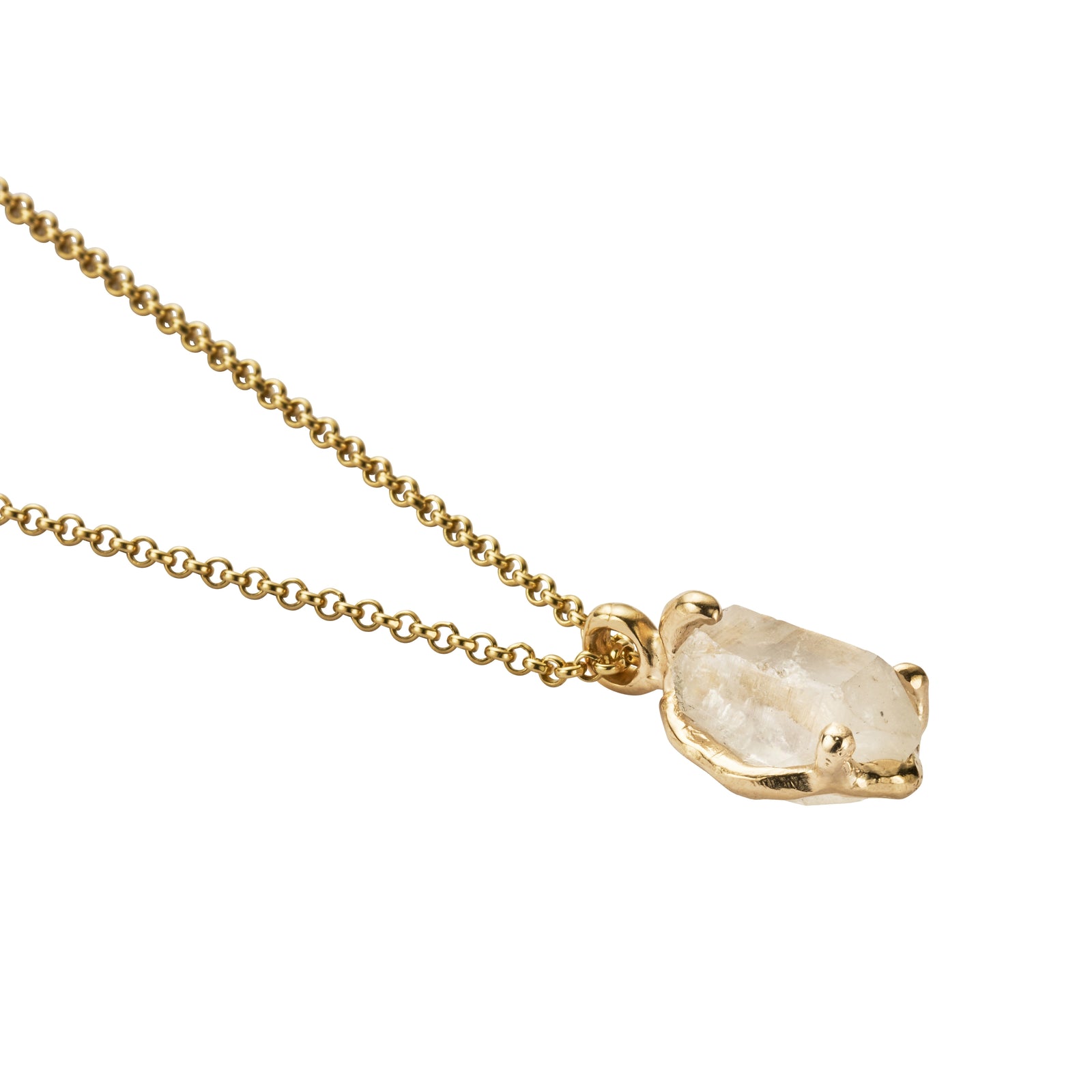 No.14 Gold Rock Crystal Pendant Necklace