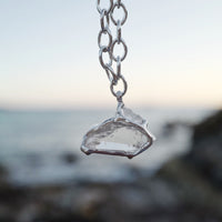 No.16 Silver Rock Crystal Pendant Sylt Chain Necklace