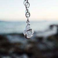 No.16 Silver Rock Crystal Pendant Sylt Chain Necklace