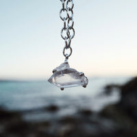 No.16 Silver Rock Crystal Pendant Sylt Chain Necklace