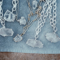 No.33 Silver Rock Crystal Pendant Necklace