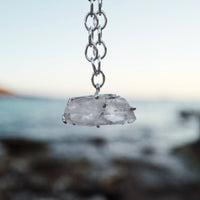 No.17 Silver Rock Crystal Pendant Sylt Chain Necklace