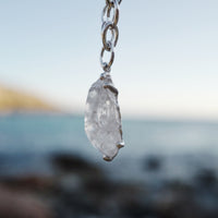 No.19 Silver Rock Crystal Pendant Sylt Chain Necklace