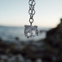 No.23 Silver Rock Crystal Pendant Sylt Chain Necklace