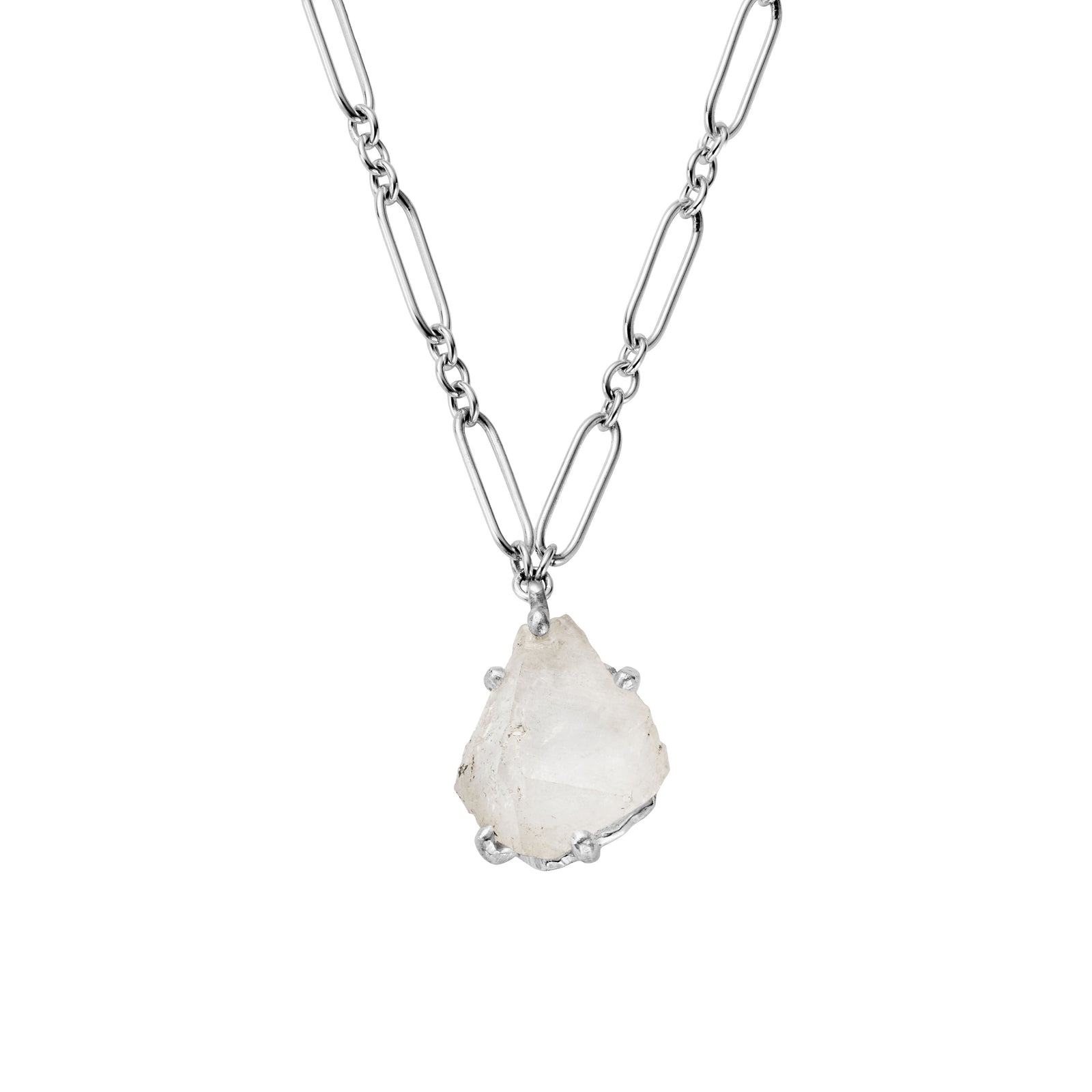 No.24 Silver Rock Crystal Pendant Necklace