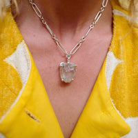 No.25 Silver Rock Crystal Pendant Necklace