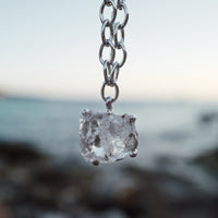 No.23 Silver Rock Crystal Pendant Sylt Chain Necklace