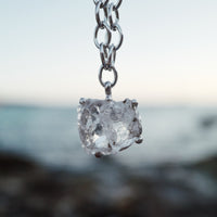 No.23 Silver Rock Crystal Pendant Sylt Chain Necklace