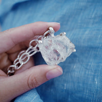 No.23 Silver Rock Crystal Pendant Sylt Chain Necklace