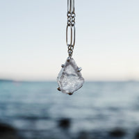 No.24 Silver Rock Crystal Pendant Necklace