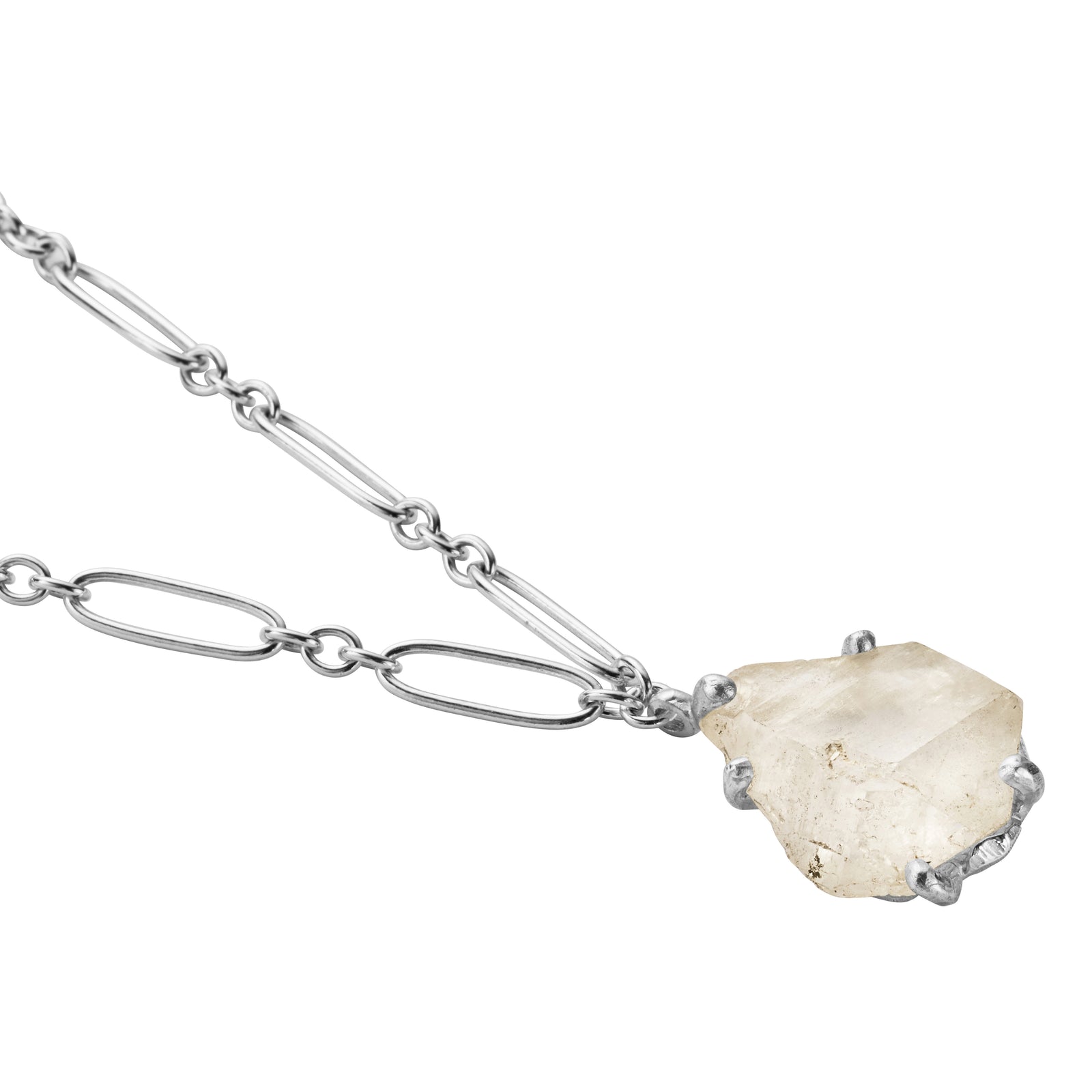No.24 Silver Rock Crystal Pendant Necklace