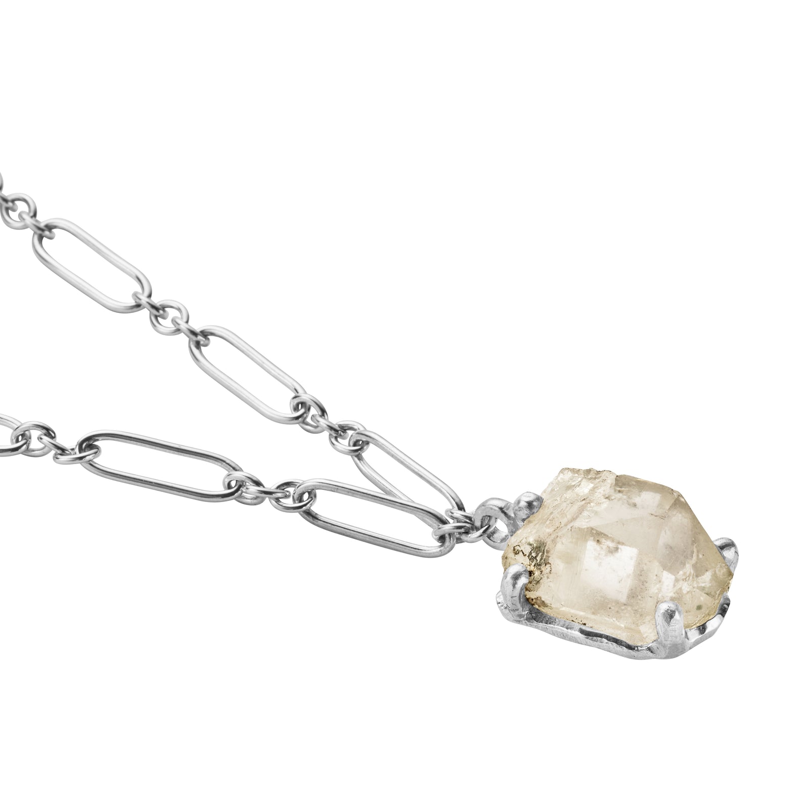 No.25 Silver Rock Crystal Pendant Necklace