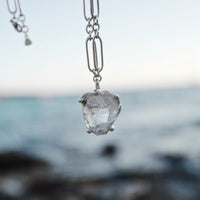 No.25 Silver Rock Crystal Pendant Necklace