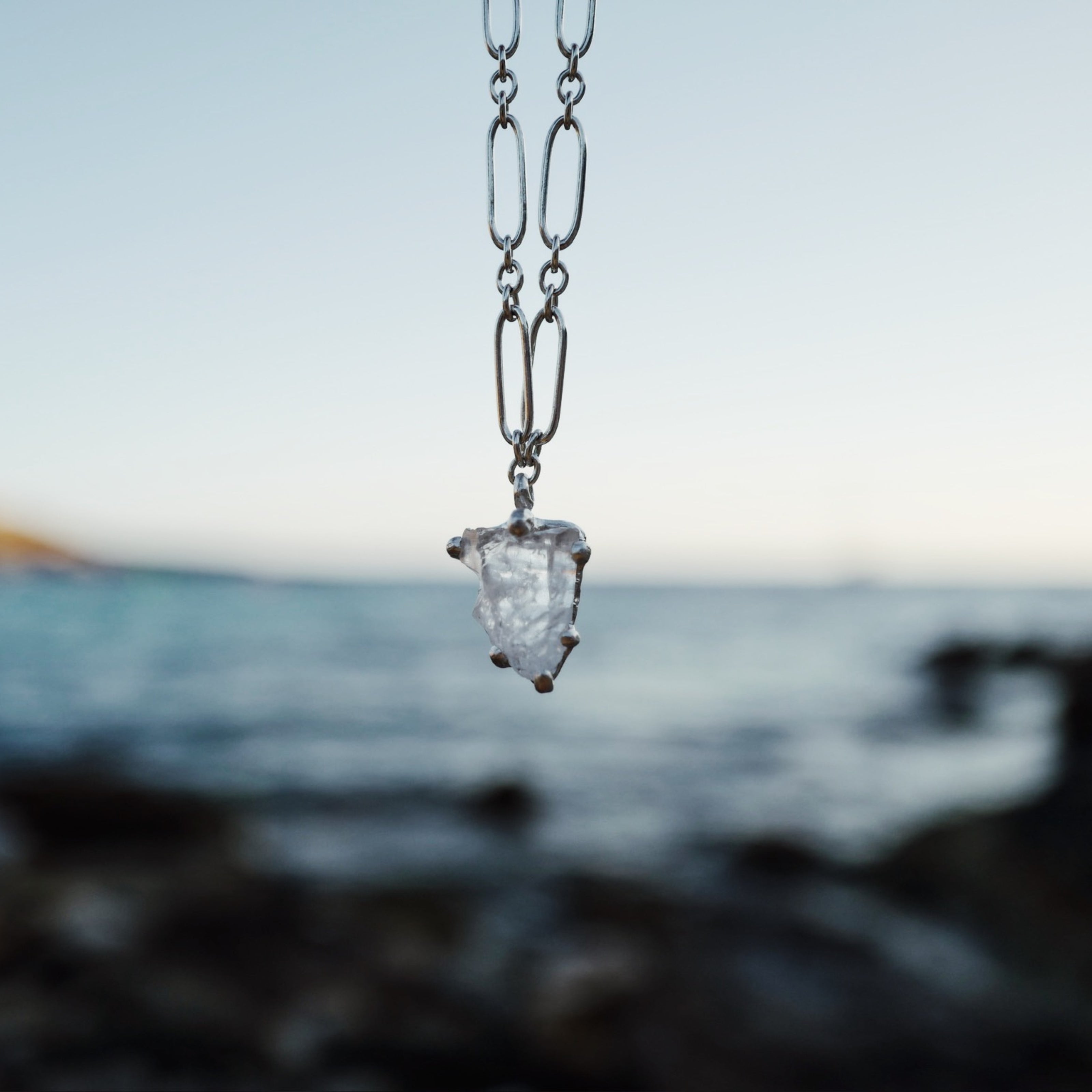 No.26 Silver Rock Crystal Pendant Necklace