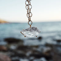 No.2 Gold Rock Crystal Pendant Handmade Chain Necklace