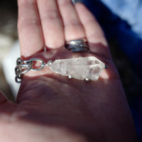 No.27 Silver Rock Crystal Pendant Sylt Chain Necklace