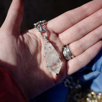 No.27 Silver Rock Crystal Pendant Sylt Chain Necklace
