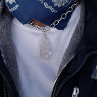 No.27 Silver Rock Crystal Pendant Sylt Chain Necklace