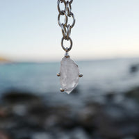 No.28 Silver Rock Crystal Pendant Sylt Chain Necklace