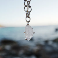 No.28 Silver Rock Crystal Pendant Sylt Chain Necklace