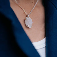 No.32 Silver Rock Crystal Pendant Necklace