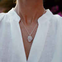 No.29 Silver Rock Crystal Pendant Necklace