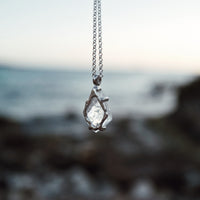 No.34 Silver Rock Crystal Pendant Necklace
