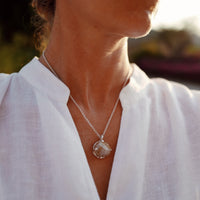 No.30 Silver Rock Crystal Pendant Necklace