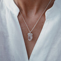 No.31 Silver Rock Crystal Pendant Necklace
