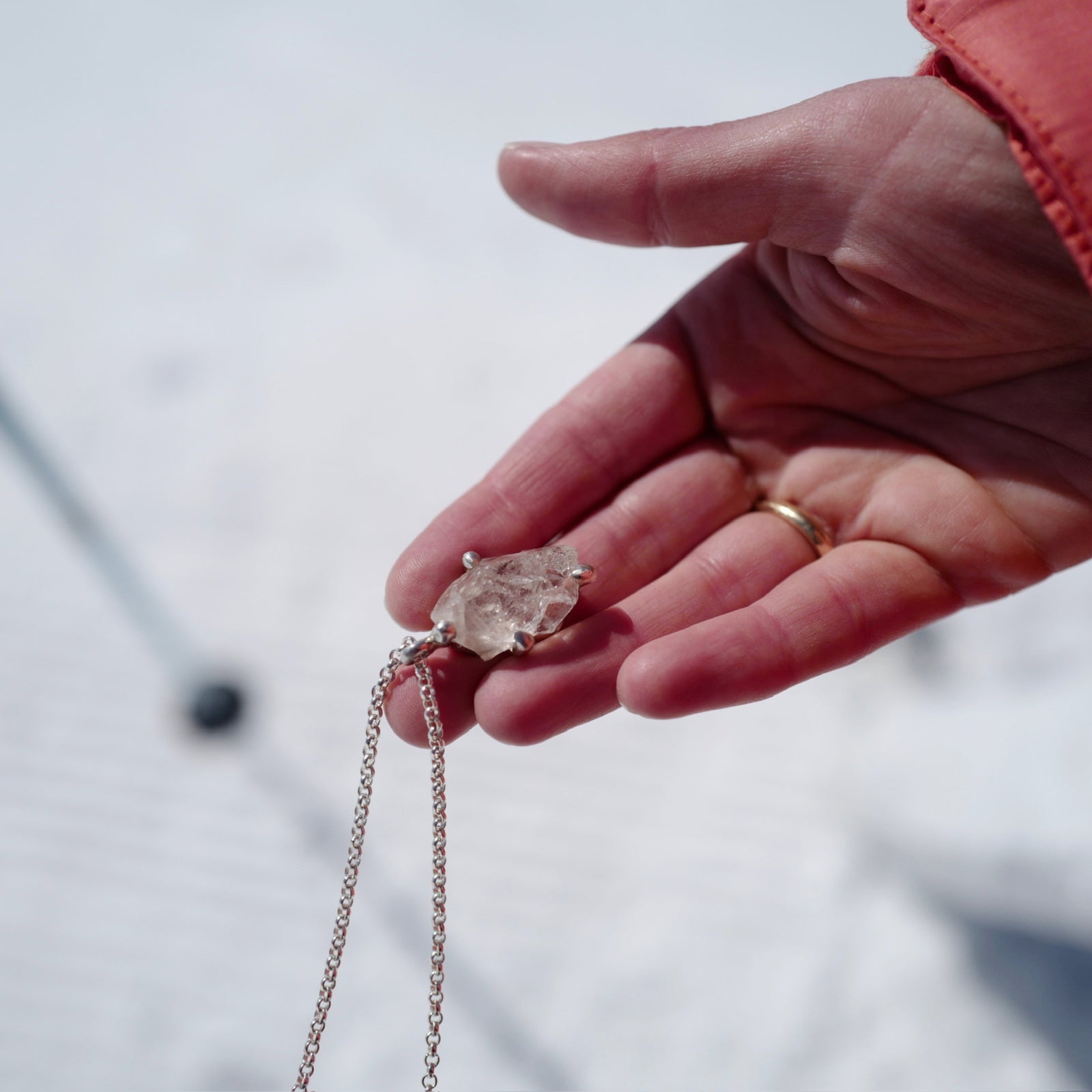 No.35 Silver Rock Crystal Pendant Necklace
