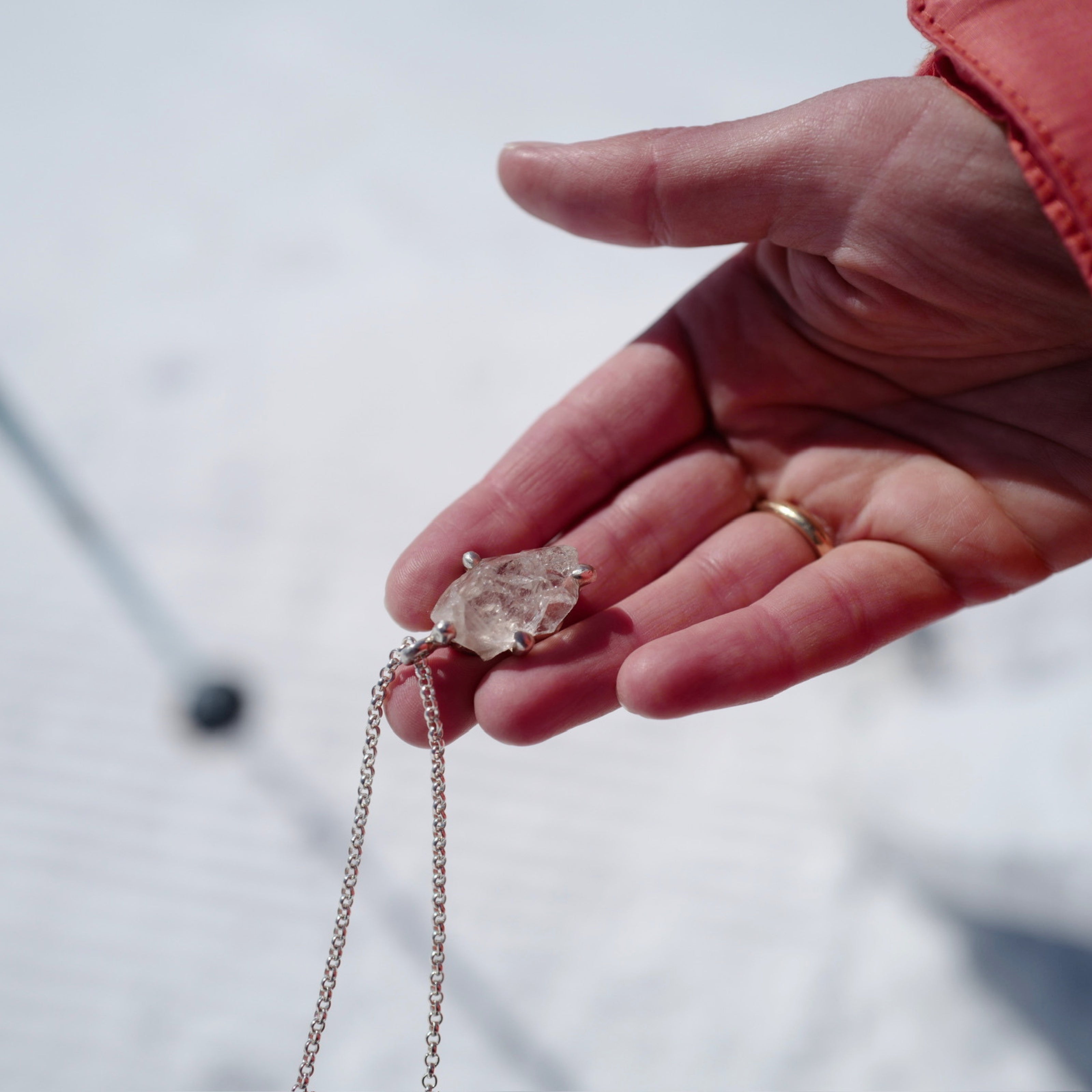 No.35 Silver Rock Crystal Pendant Necklace