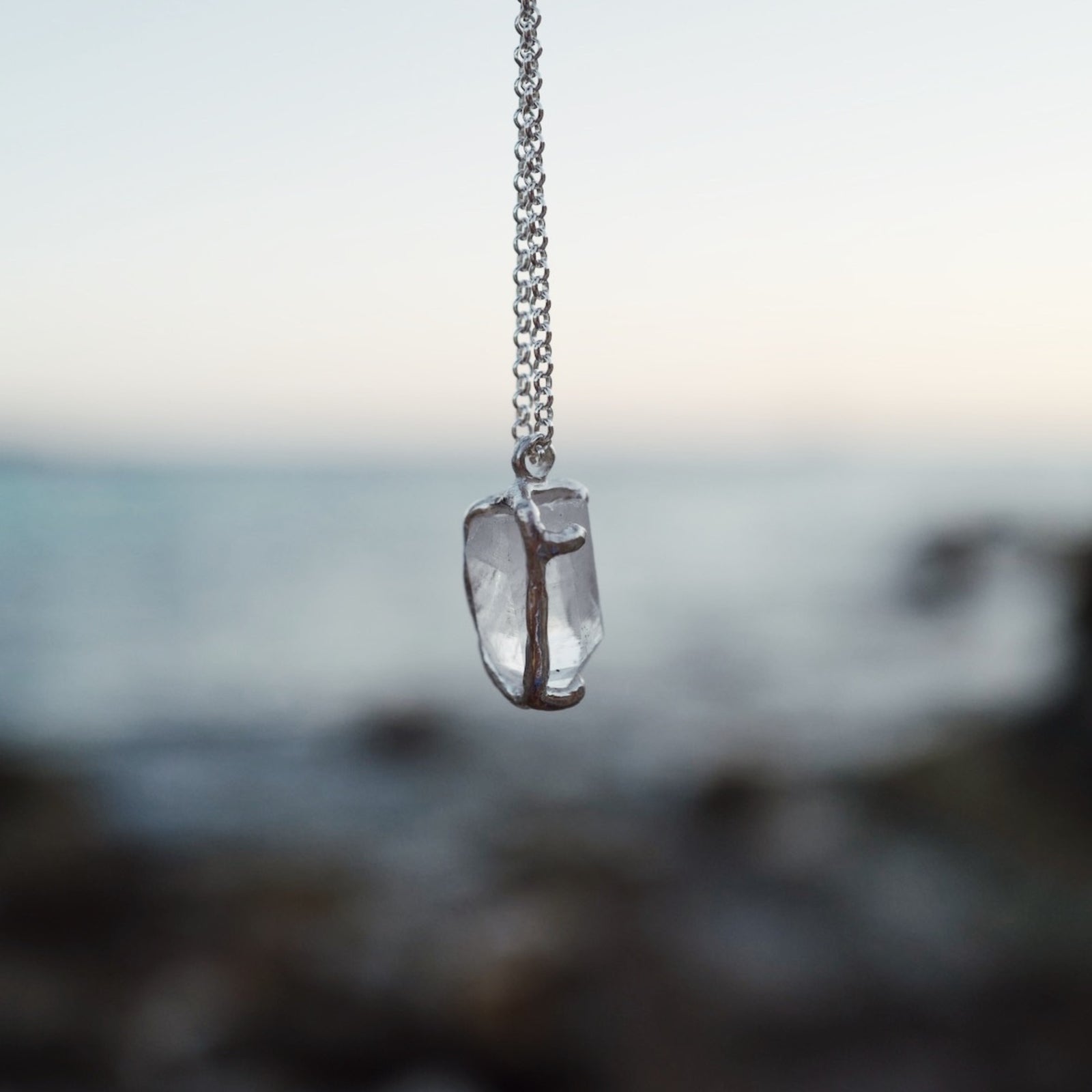 No.31 Silver Rock Crystal Pendant Necklace