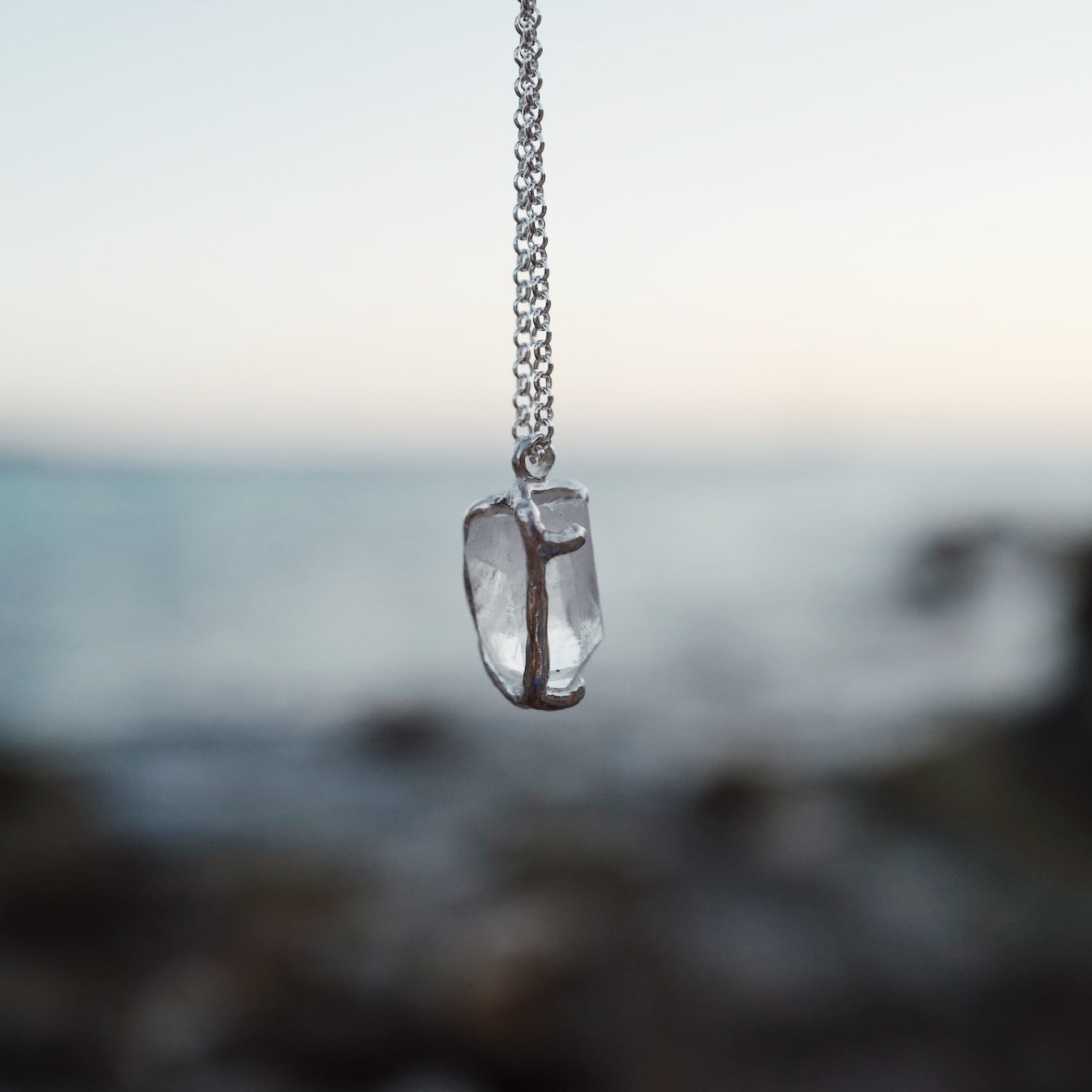 No.31 Silver Rock Crystal Pendant Necklace